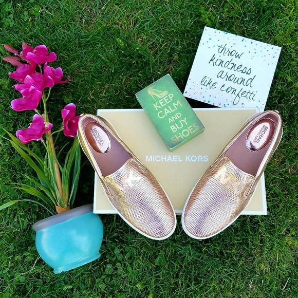 MICHAEL Michael Kors Shoes - Michael Kors Rose Gold Slip-On Sneakers